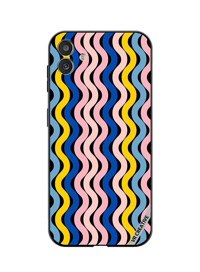 VR CREATIVE Protective Case Cover For Samsung Galaxy F14 Retro Vintage Waves Groove Design Multicolour - Image 1