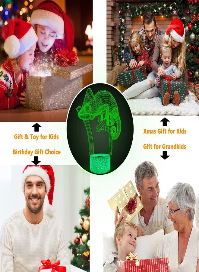 FULLOSUN Chameleon 3D Night Light Lizard Projection LED Lamp Baby Nursery Nightlight for Kids' Room Home Decor Xmas Birthday Gifts with Remote Control 16 Color Changing - Image 5