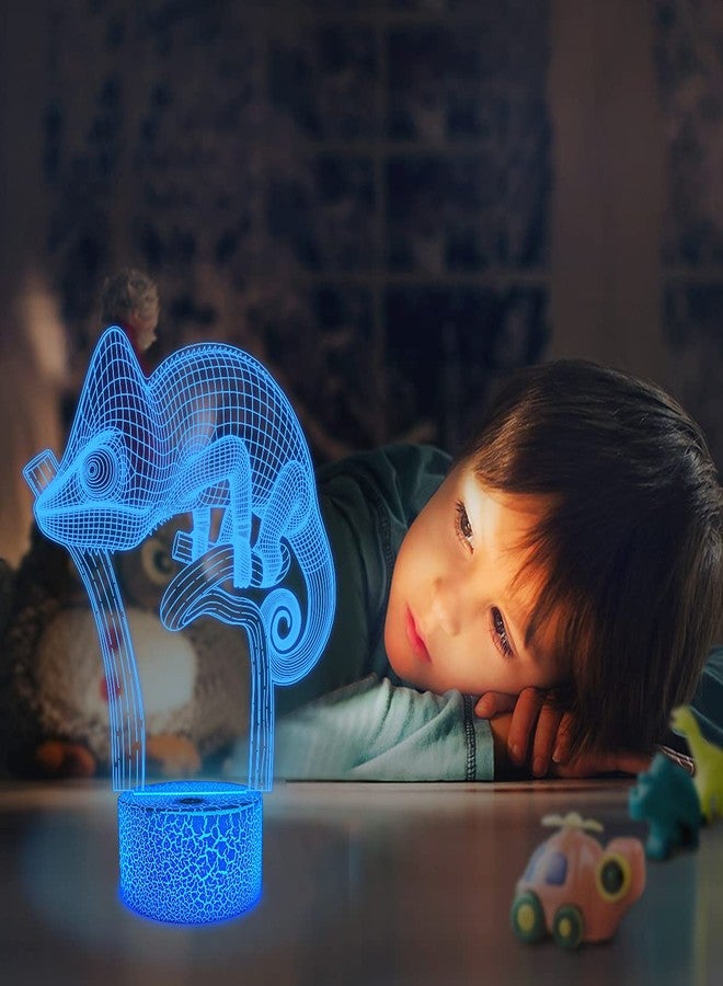 FULLOSUN Chameleon 3D Night Light Lizard Projection LED Lamp Baby Nursery Nightlight for Kids' Room Home Decor Xmas Birthday Gifts with Remote Control 16 Color Changing - Image 3