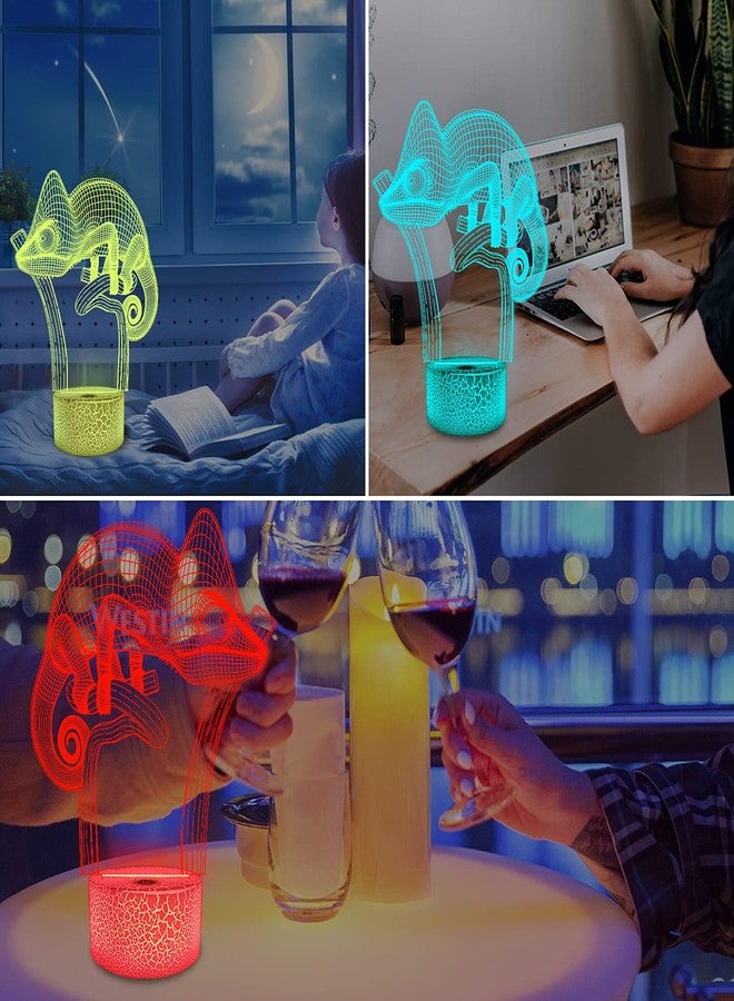 FULLOSUN Chameleon 3D Night Light Lizard Projection LED Lamp Baby Nursery Nightlight for Kids' Room Home Decor Xmas Birthday Gifts with Remote Control 16 Color Changing - Image 4