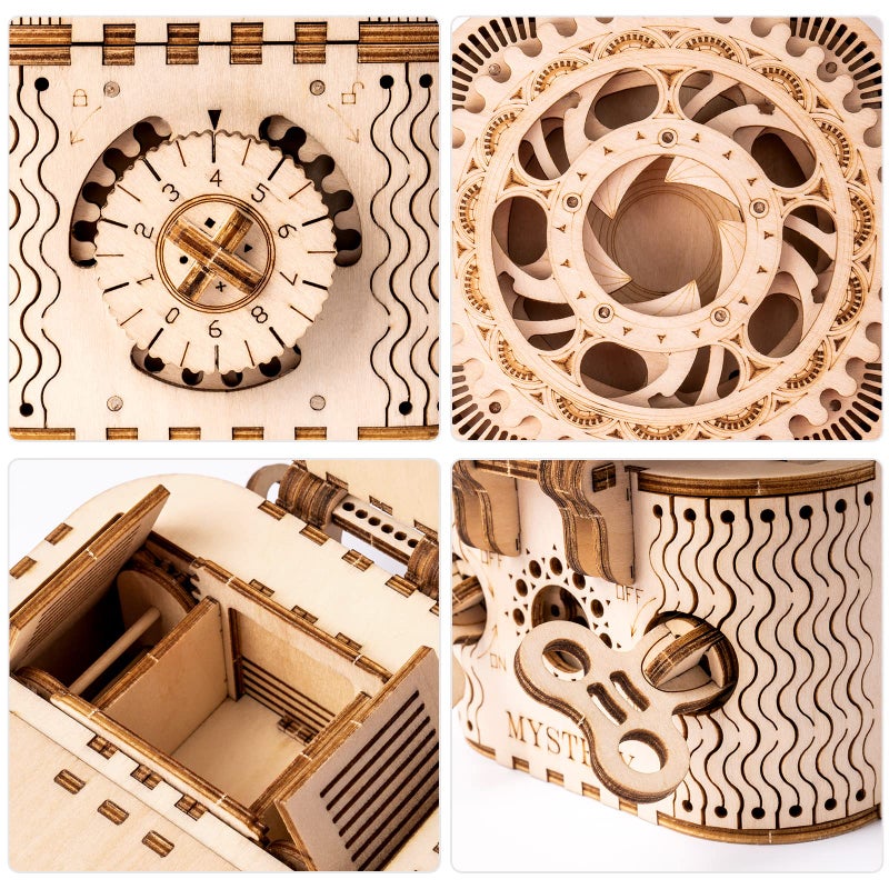 ROBOTIME 3D Wooden Puzzles for Adults, Treasure Box 3D Puzzle Mechanical Ring Box, Gift Choice Hobbies for Brain Teasers Enthusiasts - Image 5
