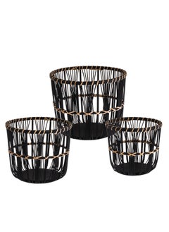 CASA ROSA 3-piece round wooden and bamboo tree stand set with an elegant and modern design  - Image 4
