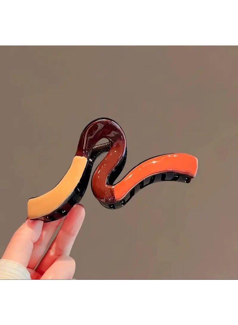 BOLREUS Elegant Acrylic Hair Claw for Women, Large Oblong Shape, Cute Wavy Design, Shark Clip for Thick Hair, Hair Claw with Secure Hold, Perfect for Hair Accessories - Image 5