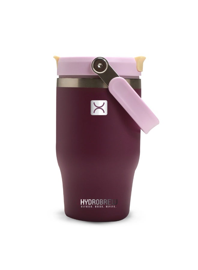 HYDROBREW كوب هيدروبرو المعزول بالفراغ مع مقبض، 500 مل بنفسجي - Image 2