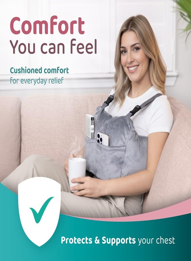 Zomaple Mastectomy Recovery Pillow with Strap, Gel Pack, Seat Belt Cover & Shower Lanyard - Post-Op Essentials, Breast Augmentation/Reduction & Recovery Supplies - Washable Cover for Comfort & Support - Image 3