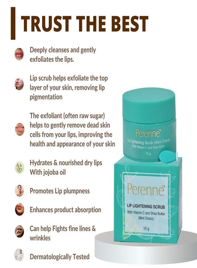 Perenne Pack Of Lip Hydrating Balm, Lightening Scrub & Sleeping Mask (Mint Choco, 10gm x 3) - Image 3