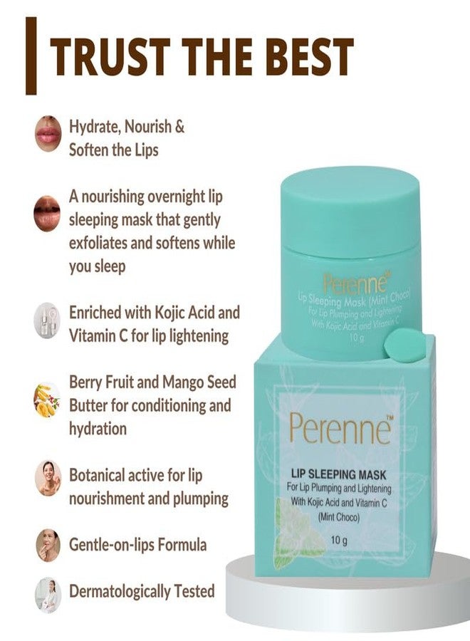 Perenne Pack Of Lip Hydrating Balm, Lightening Scrub & Sleeping Mask (Mint Choco, 10gm x 3) - Image 4