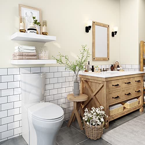 WELLAND 12" Deep White Floating Shelves, Wall Shelf Display Floating Shelf, 23.62" L x 11.81" D x 2" T, Deeper Than Others, White - Image 2