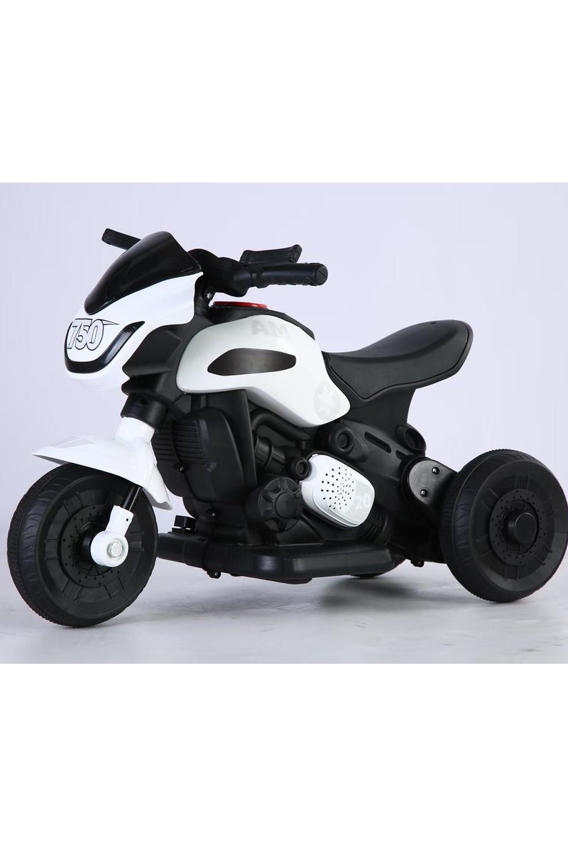 يونايتد دراجة كهربائية صغيرة بثلاث عجلات 616-BRJ 6V للأطفال، لون أبيض