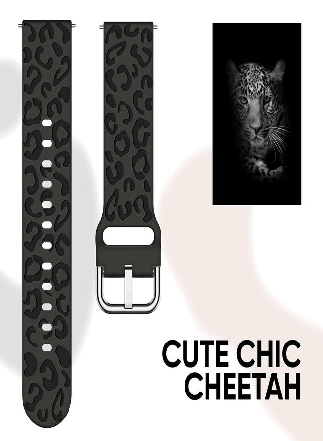 Knossen Leopard Engraved Band Compatible for Samsung Galaxy Watch 7, FE, 6, 5, 4 40mm 44mm, Soft Silicone Replacement Wristband for Galaxy Watch 6 Classic, 4 Classic, 5 Pro, 2-PACK - Image 2
