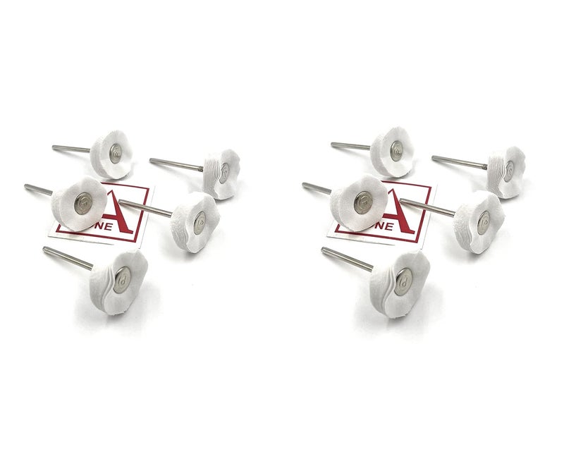 Aone Mounted Muslin Cloth Buff White 5pcs for Polishing/Buffing/Cleaning for Dremel Rotary Tool, Micro Hand Motor, Polishing Motor for Jewellery Making, Watchmaking, Model Making & Hobby Craft DIY - Image 1