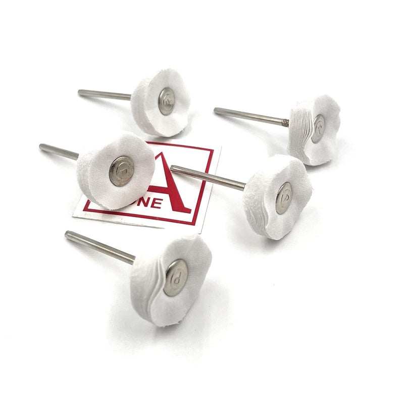 Aone Mounted Muslin Cloth Buff White 5pcs for Polishing/Buffing/Cleaning for Dremel Rotary Tool, Micro Hand Motor, Polishing Motor for Jewellery Making, Watchmaking, Model Making & Hobby Craft DIY - Image 5