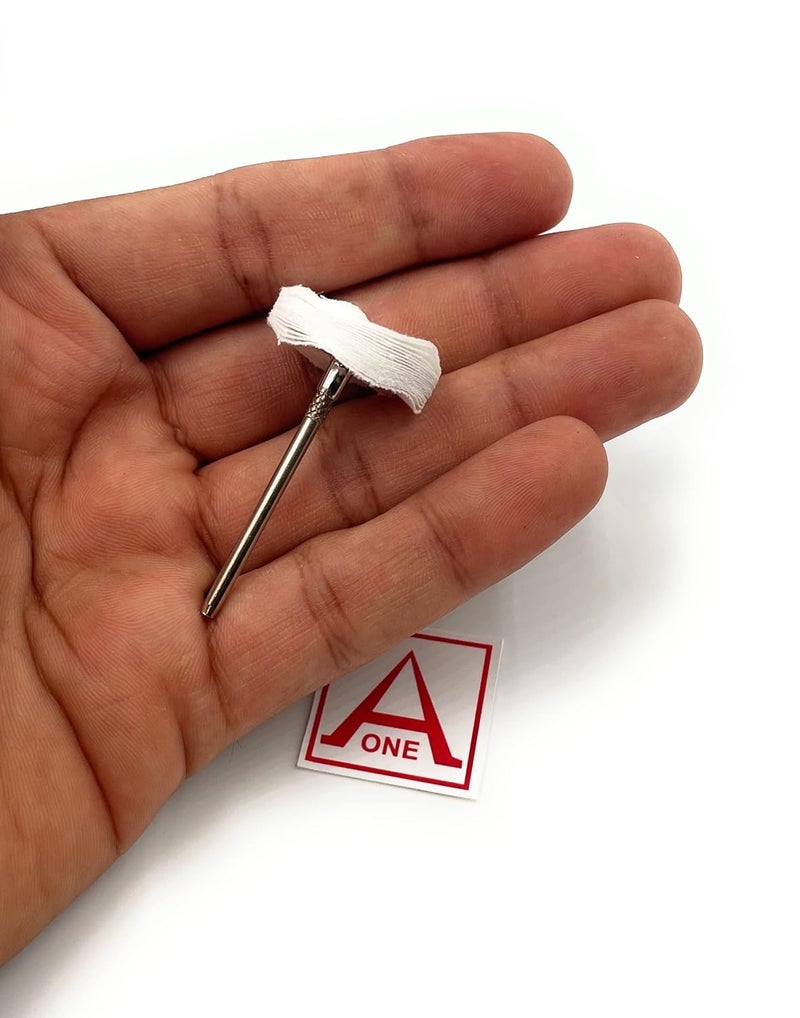 Aone Mounted Muslin Cloth Buff White 5pcs for Polishing/Buffing/Cleaning for Dremel Rotary Tool, Micro Hand Motor, Polishing Motor for Jewellery Making, Watchmaking, Model Making & Hobby Craft DIY - Image 4