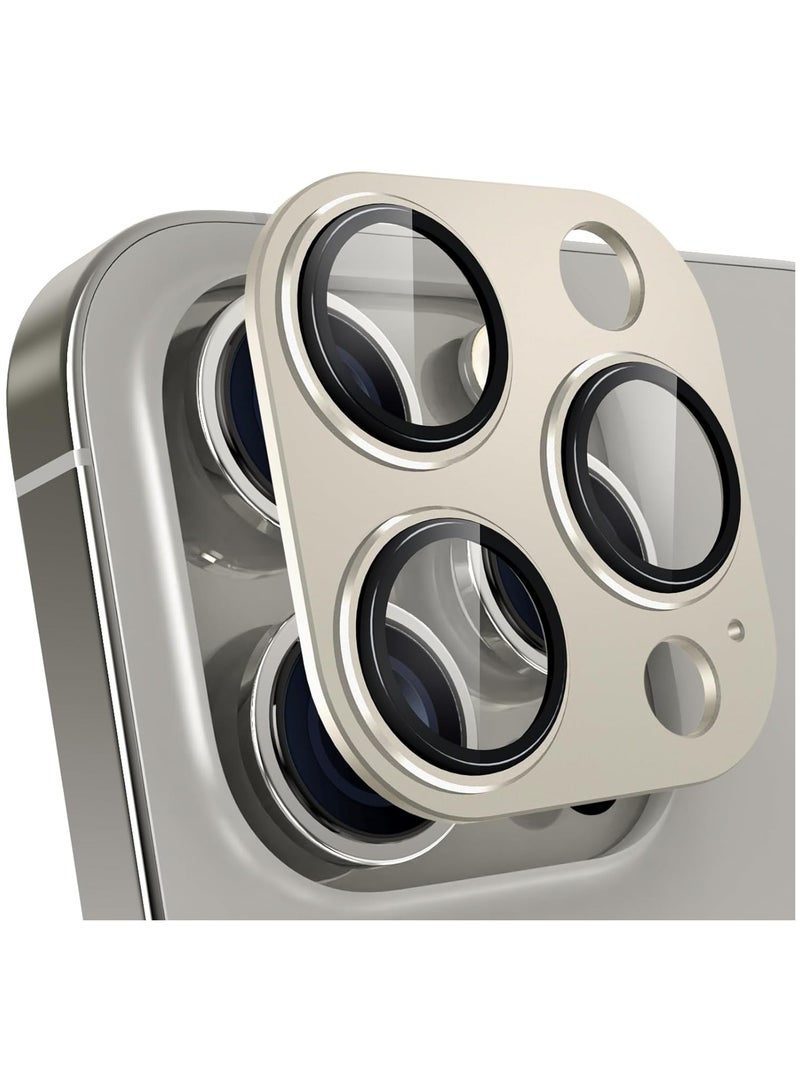 ELTRAZONE Camera Lens Protector for iPhone 15 Pro 6.1in iPhone 15 Pro Max 6.7in,9H tempered glass Integrated full coverage Camera Cover for iPhone 15 Pro iPhone 15 Pro Max[Natural Titanium] - Image 1