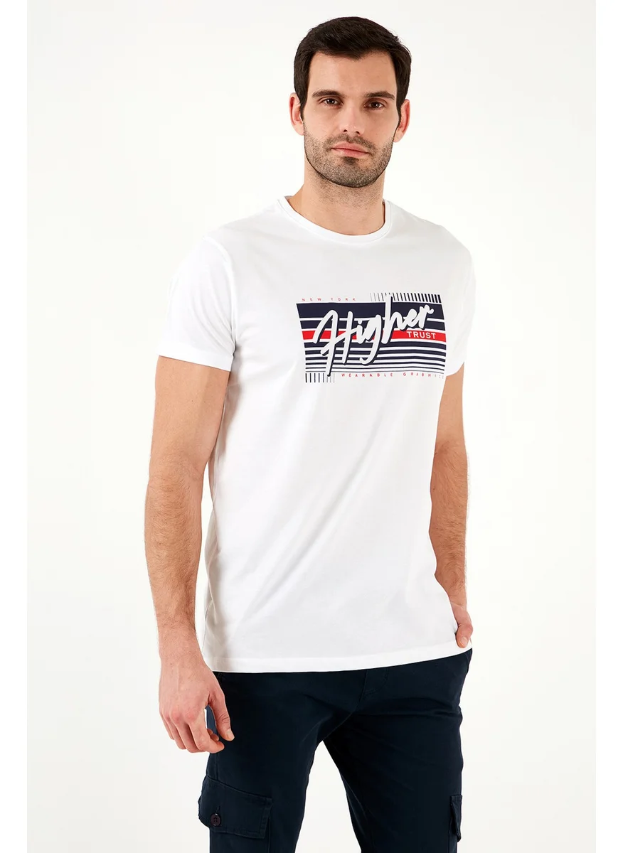 Buratti Cotton Slim Fit Crew Neck Printed T Shirt Men's T Shirt 541HIGHER