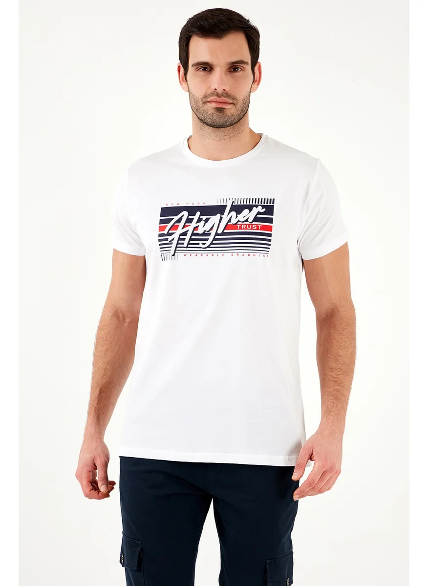 Buratti Cotton Slim Fit Crew Neck Printed T Shirt Men's T Shirt 541HIGHER