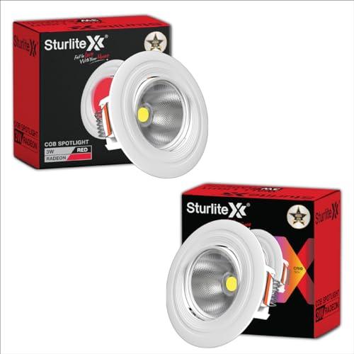 Sturlite Radeon 3W LED Spotlight| Red Light Color| 36mm-Cutout & Compact Design Ceiling Ligh| CRI Tech with High Voltage Protection Downlight - Pack of 2 - Image 1