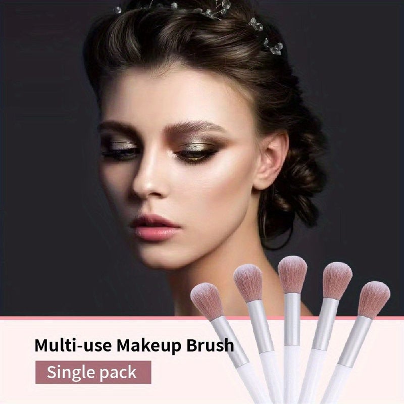 White Nylon Mushroom Soft Makeup Brush Travel Blending Tool For Blush Highlighter - Image 2