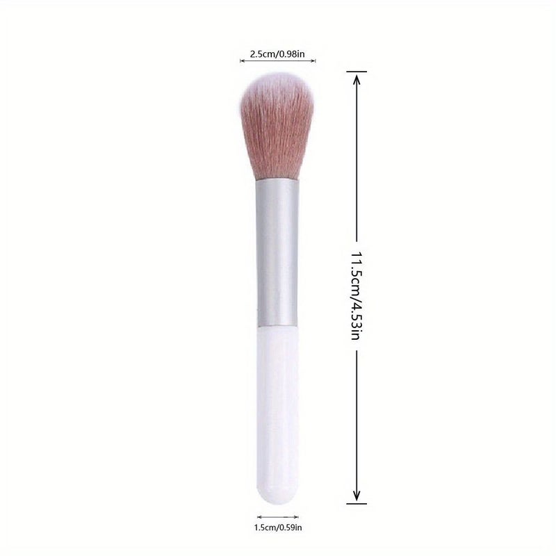 White Nylon Mushroom Soft Makeup Brush Travel Blending Tool For Blush Highlighter - Image 4