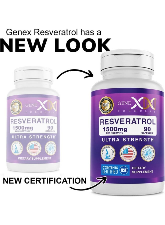 Genex Formulas Resveratrol 1500 mg Supplement for Healthy Aging - NSF Certified for Safety, Quality & Label Accuracy - Potent Antioxidant & Healthy Aging Formula - Gluten Free 90 Count - Image 2