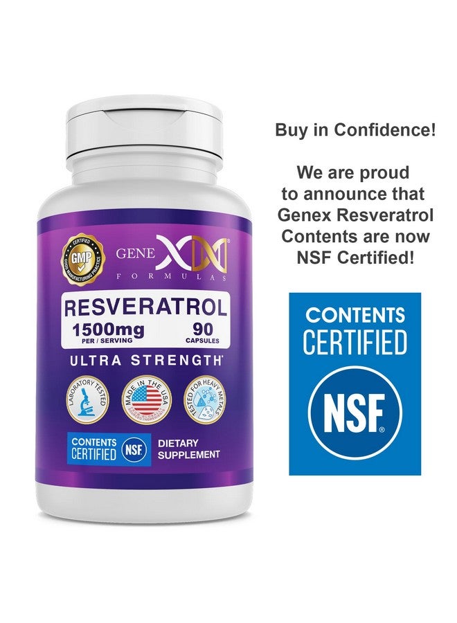 Genex Formulas Resveratrol 1500 mg Supplement for Healthy Aging - NSF Certified for Safety, Quality & Label Accuracy - Potent Antioxidant & Healthy Aging Formula - Gluten Free 90 Count - Image 4