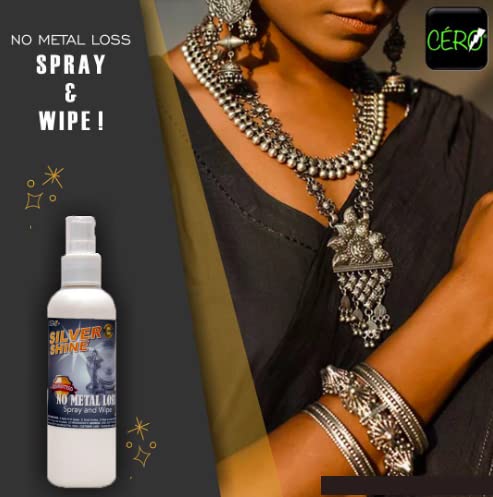 CERO ® Silver Shine Instant Silver Cleaner And Brightener Liquid For Jewelry Utensils Idols And Home Decor Items Safe Effective Fast Acting Solution For Long Lasting Shine 200ML Bottle - Image 2