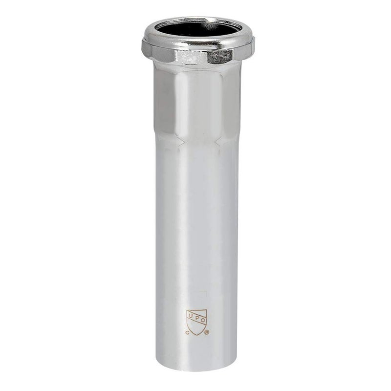 EZFLO 112 Inch Heavy Duty Extension Tube with Slip Joint Connection 6 Inch Length 22 Gauge Brass Plumbing Fitting Chrome 35101