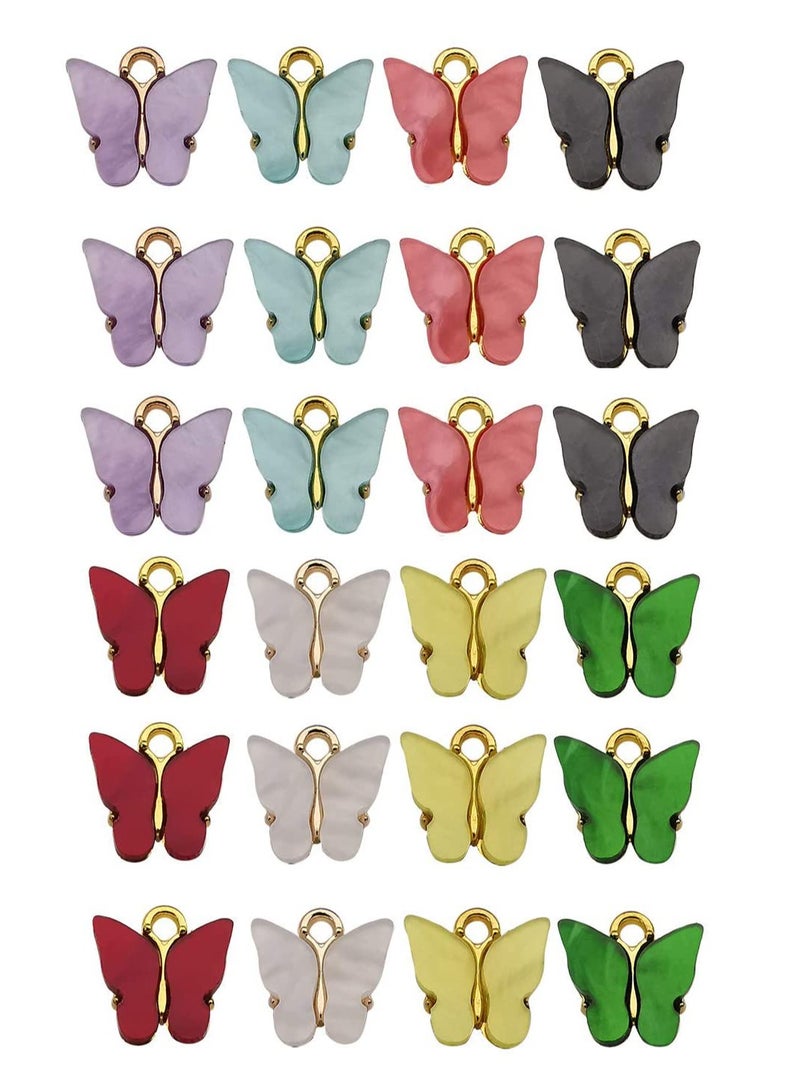 SYOSI 24PCS Butterfly Charms Assorted Gold New Tiny Acrylic for Jewelry Making Necklace Bracelet Earring, Lead and Nickel Free, Cute, 12 x 12mm, Fashion, Creative, Gorgeous and Classy - Image 1
