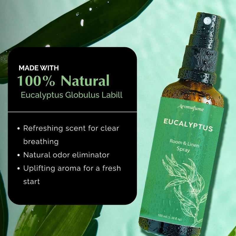 Aromafume Eucalyptus & Mint Room, Linen & Pillow Spray by Aromafume | 100ml/3.38fl oz | with Pure Eucalyptus & Mint Essential Oil | Aromatherapy | Mist for Bedding, Fabrics - Image 2