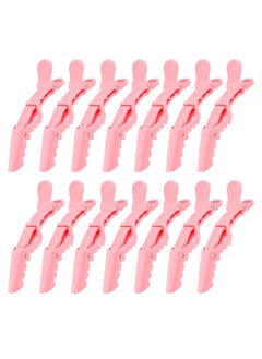 Ondder Ondder 14 Pcs Pink Alligator Hair Clips for Styling Sectioning Large Pro Salon Hair Clips Barber for Coloring Cutting Sectioning Big Gator Clips Hair Styling Accessories for Women Men Girls 