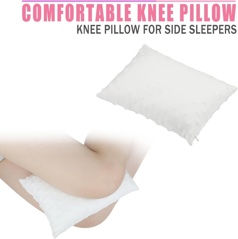 HapiPoppy Soft Knee Pillow Leg Pillows 11" x 7.8" Small Hip Support Pillows Between Legs for Side Sleepers Sciatica Joints Pain Relief Machine Washable Post Surgery Cushion Gifts, Minky Dot White - Image 4
