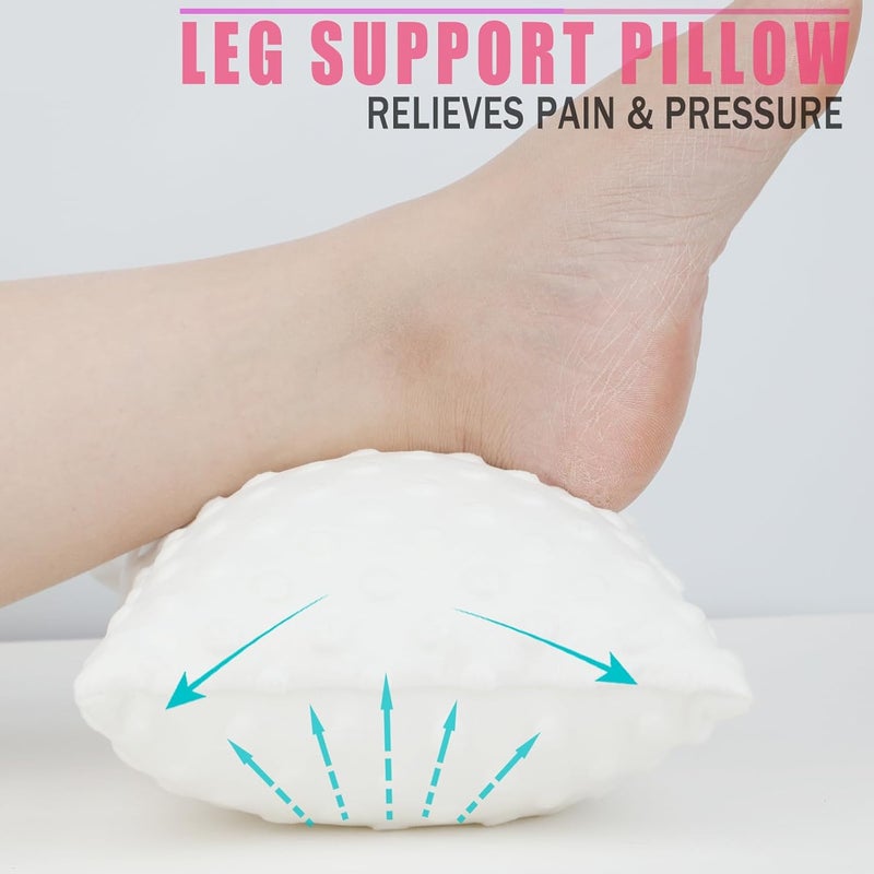 HapiPoppy Soft Knee Pillow Leg Pillows 11" x 7.8" Small Hip Support Pillows Between Legs for Side Sleepers Sciatica Joints Pain Relief Machine Washable Post Surgery Cushion Gifts, Minky Dot White - Image 2