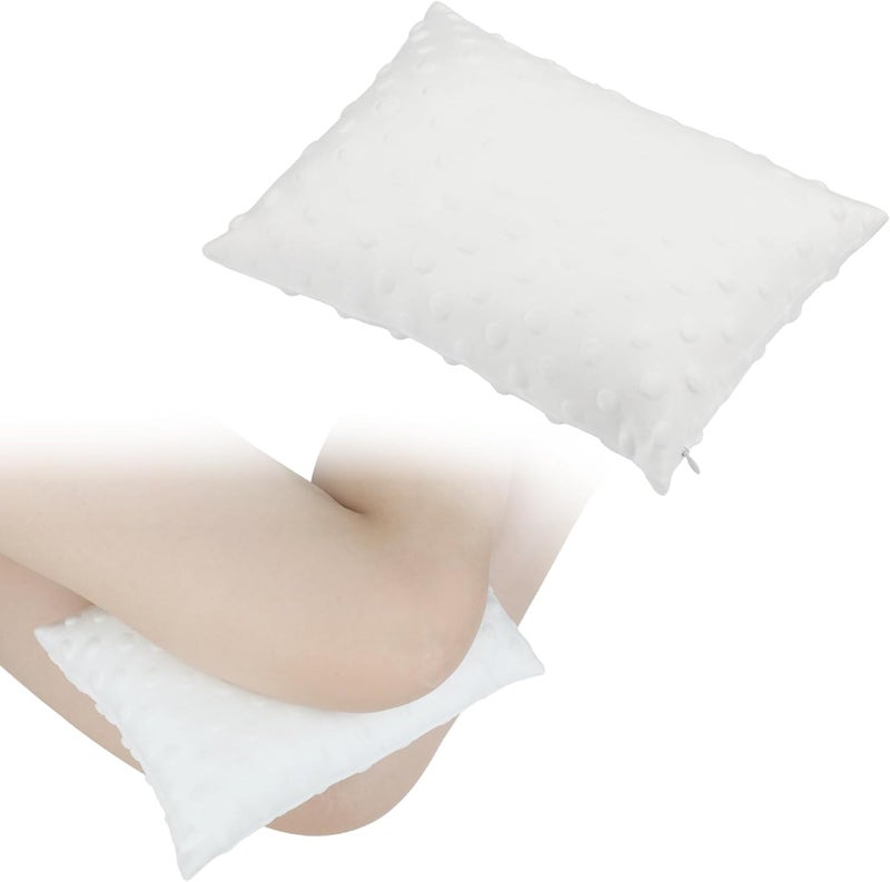 HapiPoppy Soft Knee Pillow Leg Pillows 11" x 7.8" Small Hip Support Pillows Between Legs for Side Sleepers Sciatica Joints Pain Relief Machine Washable Post Surgery Cushion Gifts, Minky Dot White - Image 1