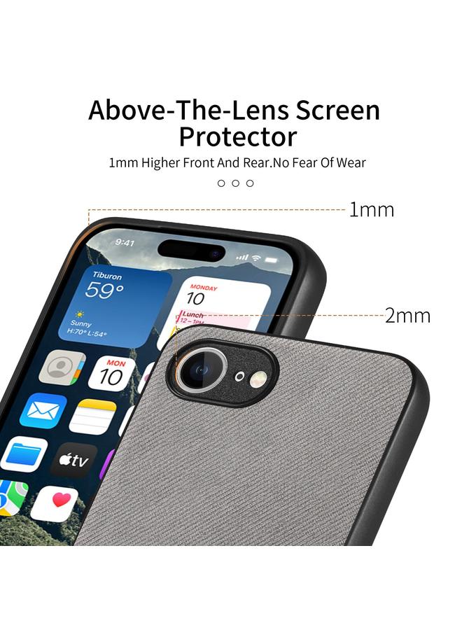 S-TOP Case For iPhone 16e Twill Fabric Leather Skin Back Phone Case - Image 4