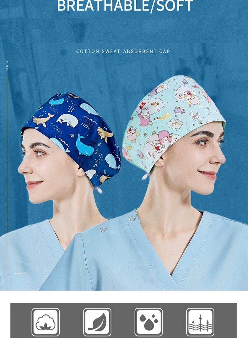 Gasin Cotton Surgical Cap With Buttons - Image 2