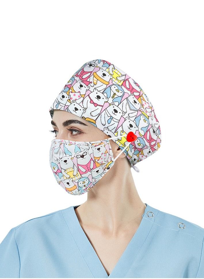 Gasin Cotton Surgical Cap With Buttons - Image 4