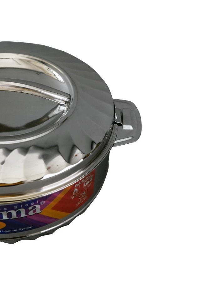 Maxima - Hotpot Casserole With Two Handles (Steel) |Made of High-Quality Stainless Steel Material | Insulated Bowl Great Bowl For Holiday & Dinner | Keeps Food Hot & Fresh For Long Hours (1.0 Liter) - Image 1