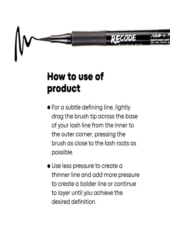 Recode Make A Point Sketch Pen Eyeliner | 1.2ml | 14hrs Long Lasting | Waterproof & Smudgeproof | Single Stroke Effect - Image 3