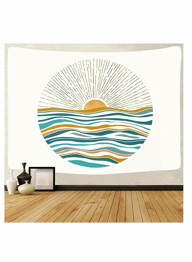 Captaintech Wall Decorate Tapestry,  1 Piece Ocean Sunrise Wave Wall Tapestry, Mid Century Modern Style Tapestry, Wall Hanging Wall Art Home Decor for Bedroom, Living Room, Dorm (51 * 59 Inches) - Image 1
