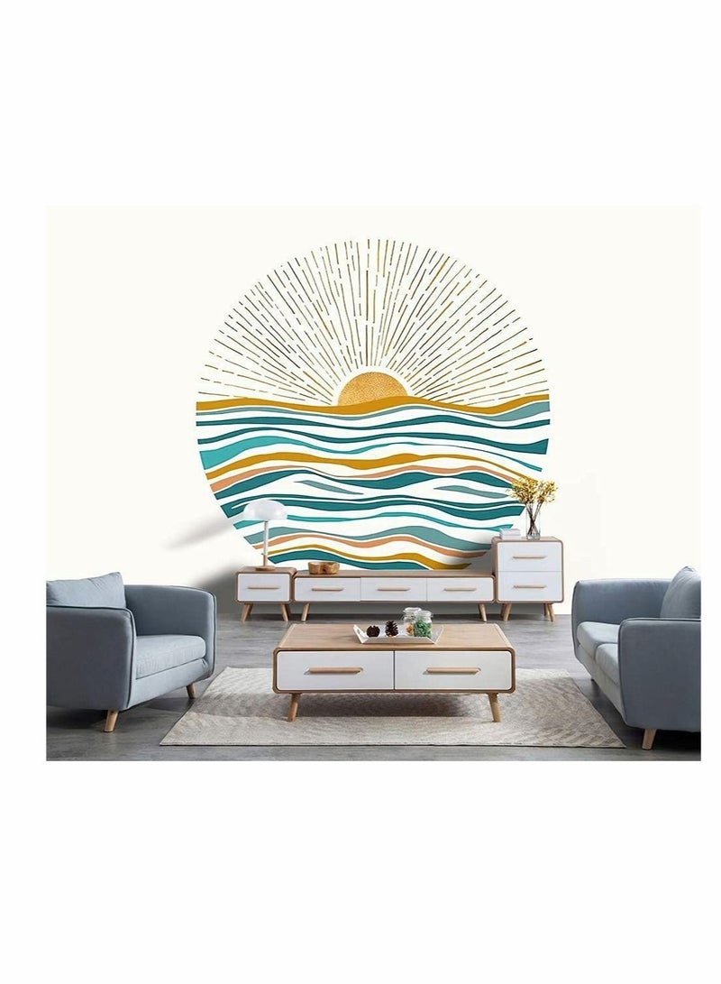 Captaintech Wall Decorate Tapestry,  1 Piece Ocean Sunrise Wave Wall Tapestry, Mid Century Modern Style Tapestry, Wall Hanging Wall Art Home Decor for Bedroom, Living Room, Dorm (51 * 59 Inches) - Image 3