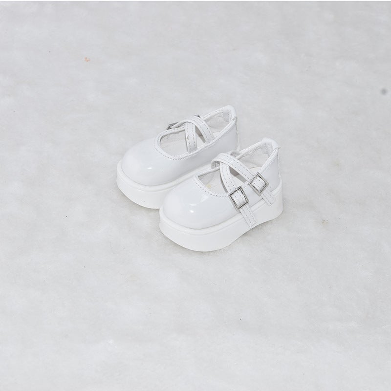 In stock 4 points BJD doll shoes 1/4 baby shoes thick high heel leather shoes bjd4 points mdd doll clothes accessories(Blue, 4-point shoes) - Image 5