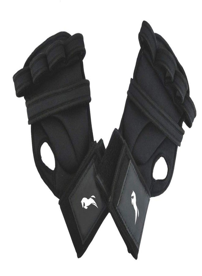 QUADA Leather Gloves For Men, Gym Gloves For Women For Workout, Gym Gloves For Boys With Wrist Support, Hand Gloves For Gym, Fitness, Weightlifting & Exercise (Black) - Image 1