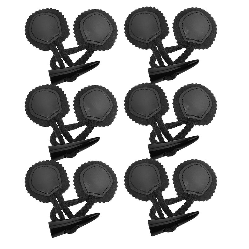 6Pairs Sew Toggles Closures - Resin Horn Toggle Buttons Vintage Sew Closures for Coats Jackets Overcoats DIY Clothing Replacement Accessories - Image 1