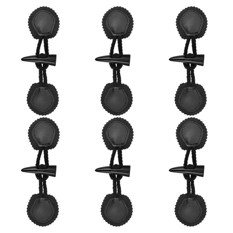 6Pairs Sew Toggles Closures - Resin Horn Toggle Buttons Vintage Sew Closures for Coats Jackets Overcoats DIY Clothing Replacement Accessories - Image 4