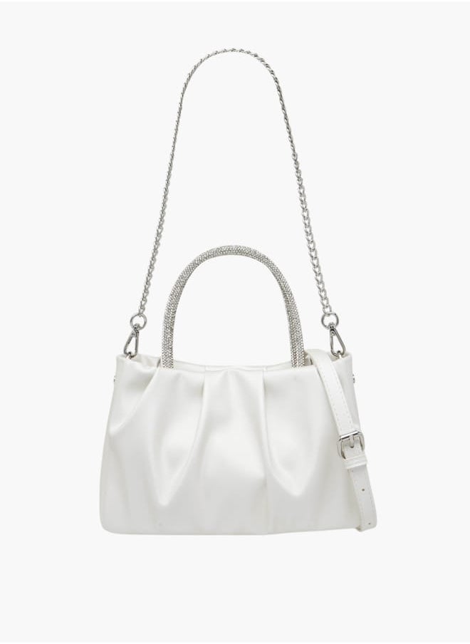 Flora Bella By Shoexpress - Women's Logo Detail Tote Bag with Embellished Top Handles - Image 1