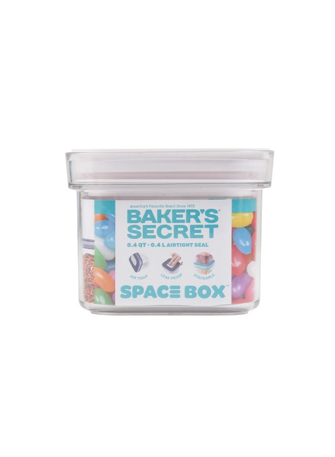 Baker's Secret Baker’s Secret SPACE BOX Square Airtight Container – Compact Food Storage for Freshness Preservation, Portioning & Organized Kitchen Use - 0.4L - Image 1