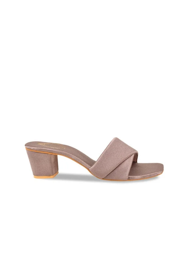 شوتوبيا Shoetopia Square Toe Suede Block Heels
