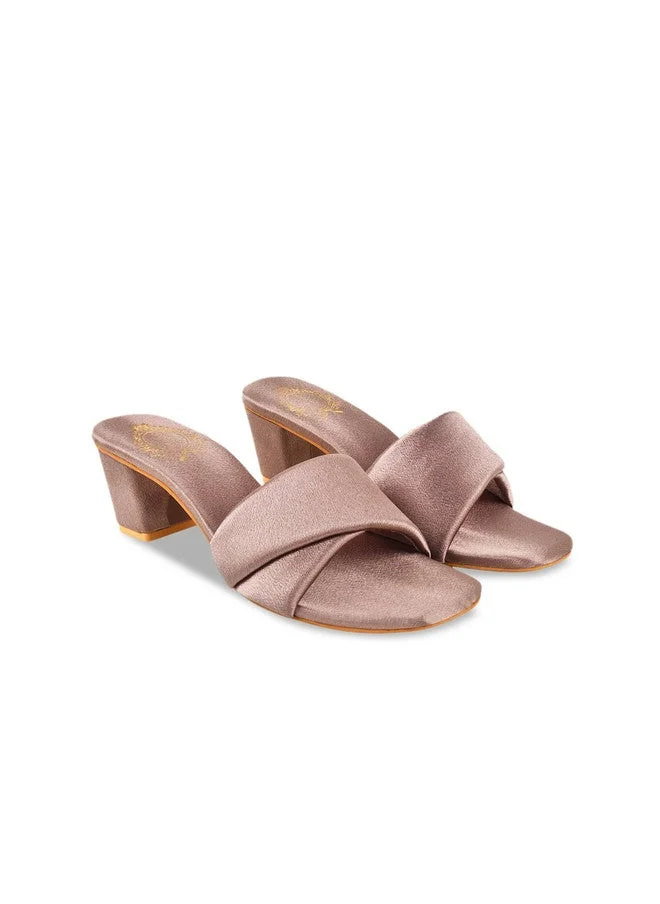 شوتوبيا Shoetopia Square Toe Suede Block Heels
