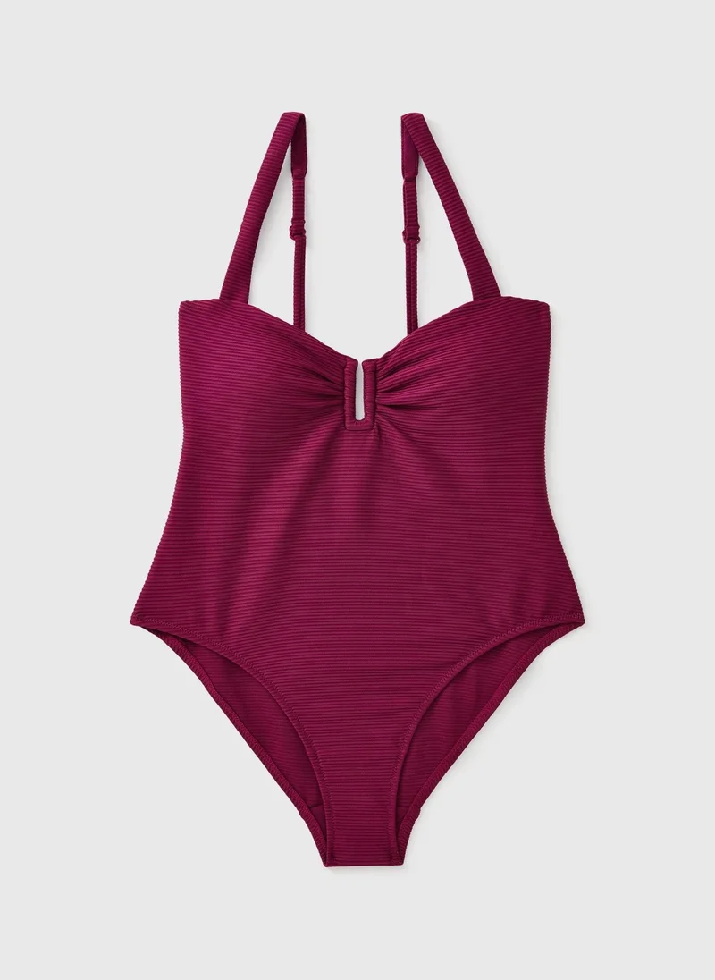 Matalan Wine Textured Swimsuit