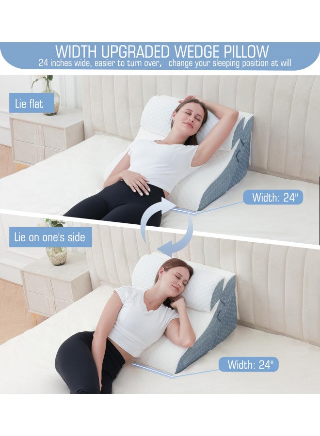 Ziiyllean Ziiyllean Bed Wedge Pillow for Sleeping, 20-in-1 Adjustable Pillow Wedge Acid Reflux Pillow, 9 &12 & 20 Inch 3-in-1 Incline Wedge Pillow for Back Pain Relief, Gerd, Snoring  - Image 3
